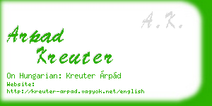 arpad kreuter business card