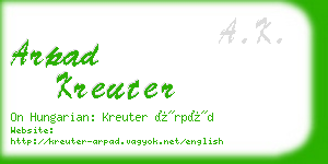 arpad kreuter business card